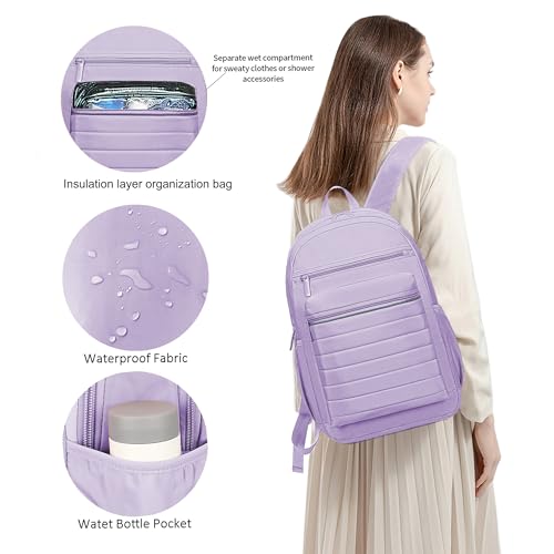 Image of KEOFID Travel Backpack for Women, Womens Work Backpacks, Anti-theft Backpack Purse, Back pack for College Girls, Carry-On Travel Backpacks,Bookbag(Purple)
