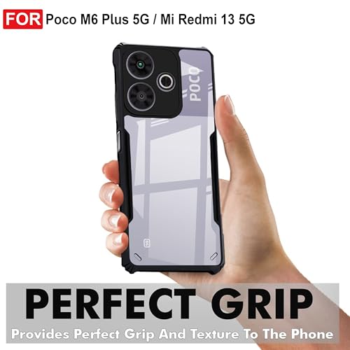 Image of Zapcase Back Case Cover for Poco M6 Plus 5G | Compatible for Poco M6 Plus 5G Back Case Cover | Clear Case with Camera Protection | (TPU + PC | Matte Black)