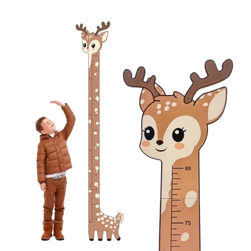Wooden Reindeer Height Chart for Kids, Nursery Wall Decor
