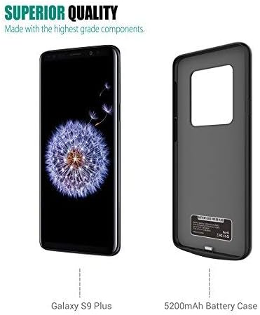 Galaxy S9 Plus Battery Case, ZeroLemon Slim Power 5200mAh Extended Battery with Soft TPU Full Edge Protecton Case for Galaxy S9 Plus - Black