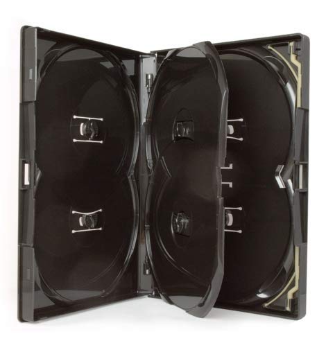 Dragon Trading Lot de 10 boîtiers pour 6 CD/DVD/Blu-Ray pour 6 CD/DVD/Blu-Ray, Tranche de 14 mm, Pochette extérieure pour Incrustation d'œuvres d'art Noir