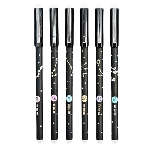 Image of RECLUSE 6 PCS Erasable Galaxy Gel Pen Set - Smooth Writing, Refillable, Colorful Ink, Erasable Rollerball Pens for School, Office & Creative Writing Pen Office School Stationary Supplies Pen