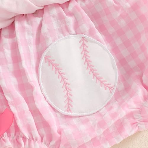 Baby Boy Girl Baseball Outfit Ruffle Romper Sleeveless Jumpsuit Overalls Infant Spring Summer Clothes 5