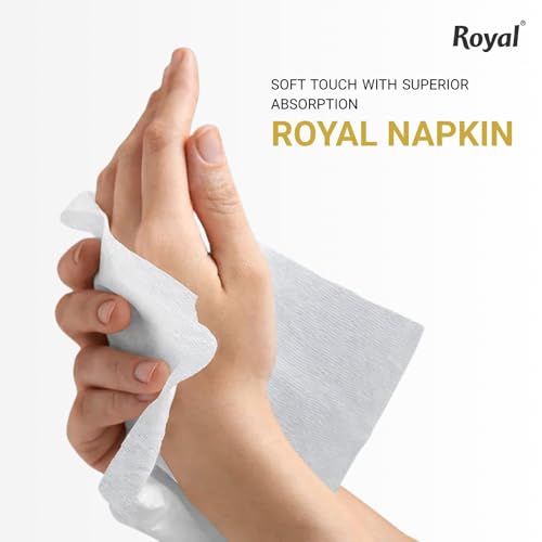 Image of Royal Tissue Paper Napkins (270 Pulls) 90 Pulls X 3 Packs | 1-Ply Soft Paper Napkins | Hygienic Disposable Napkins for Home & Office