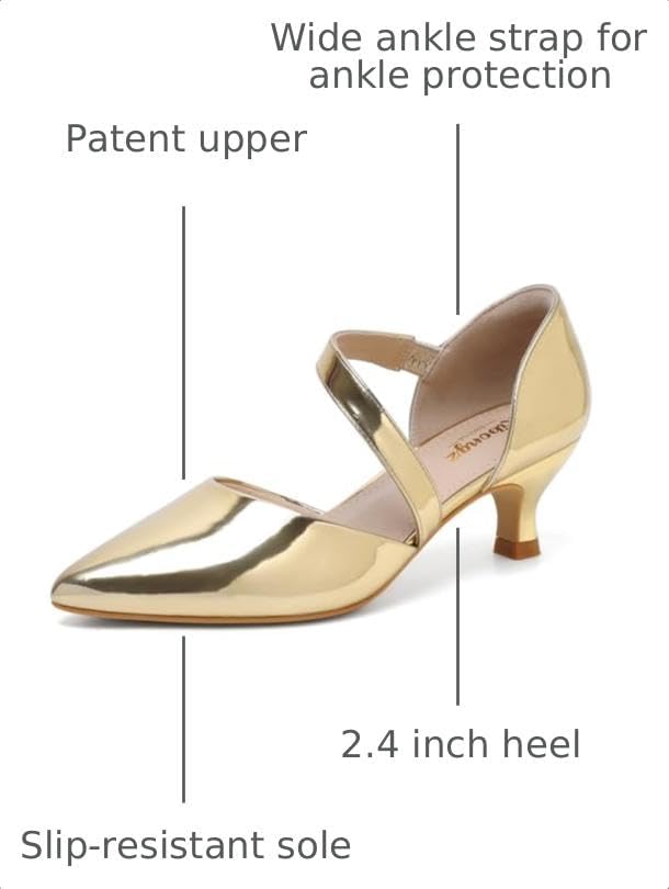  Kitten Heels for Women Closed Toe Comfortable Low Heels Pointed Toe Sexy Slip on Pumps Bridal Party Dressy Shoes thumbnail