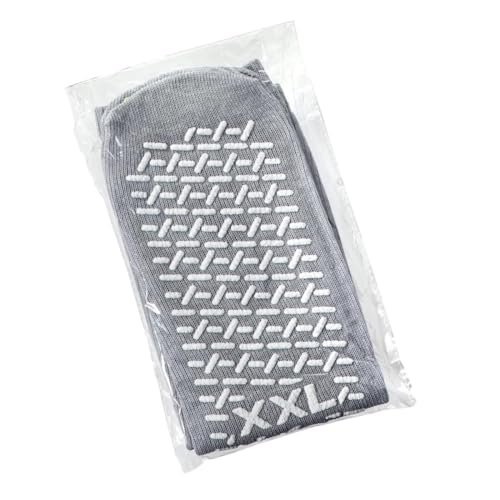 Comfort Axis 6 Pairs of Single Sided Non-Skid Travel Slipper Ankle Socks, Gray (XX-Large)2