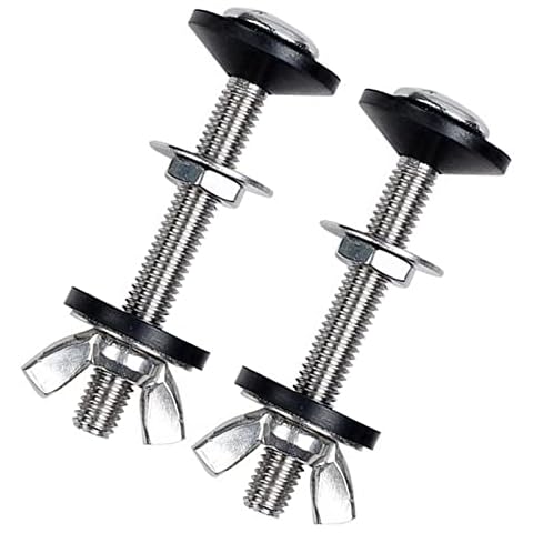 2Pcs Toilet Pan Fixing Fitting Stainless Steel Cistern Bolts Fittings Toilet Seal Set Bolt Through Kit Cistern Fixing Close Coupling Kit for Connecting Toilet Cistern Pan Cover
