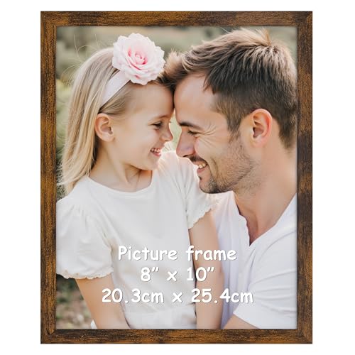 Ditwis Marco 20x25 cm Marrón Vintage, Marco Clásico Adecuado para Fotos, Cuadros y Recuerdos, Exposición Horizontal o Vertical en Pared o Mesa