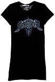 Hot Leathers Asphalt Angel Ladies Burnout Short Sleeve Biker T-Shirt (Black, XX-Large)