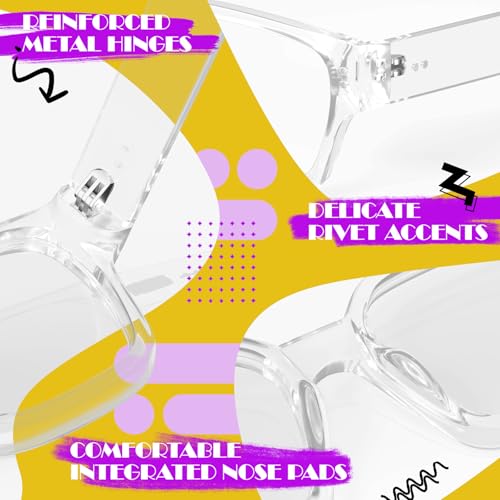 Image of Sunier Oversized Thick Square Fake Clear Lens Glasses Women Men 100% UV400
