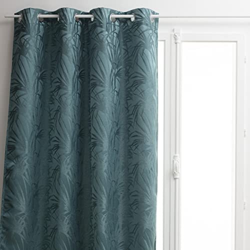 Rideau occultant Kai - Motifs Jacquard - Bleu 140x260 cm - Atmosphera créateur d'intérieur