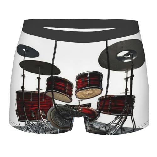Men's Underwear Boxer Briefs Supersoft Brushed Stretch Boxer Briefs Cool Drum Set Mens Trunks