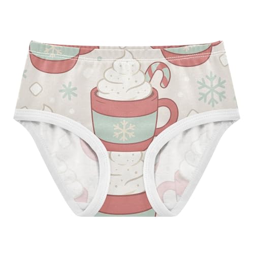 Girls' Cotton Panties Organic Underwear for Baby Girls Seamless Hot Cocoa Pattern