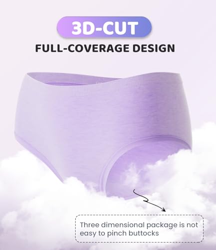 BAMBOO COOL Teen Girls Seamless Underwear Soft Stretchy Tagless Panties Moisture-Wicking Breathable Briefs 7-16 Years 6 Pack4