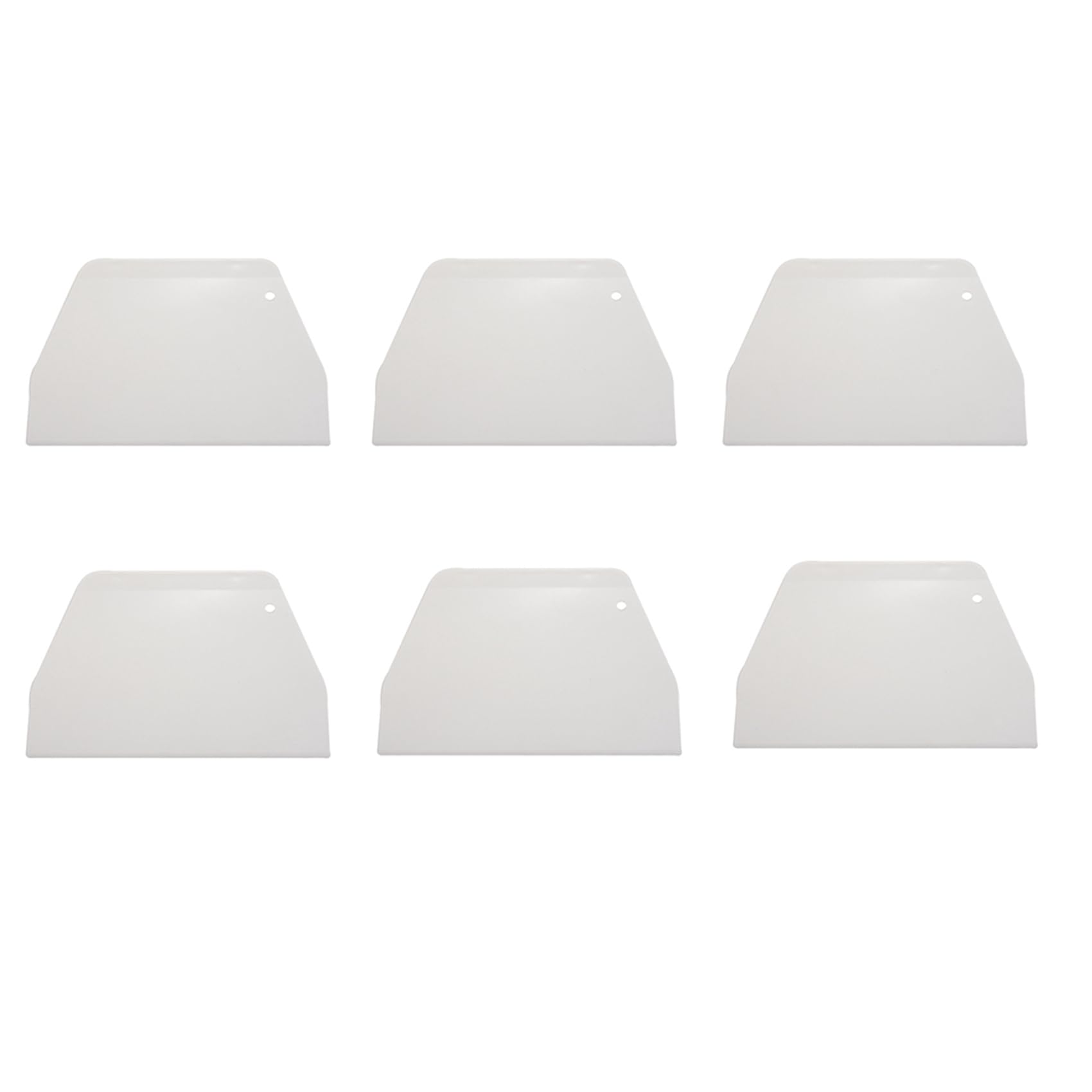 Hndhbfgrt 6pcs 19 cm x 12.5cm Flat White Plastic Cake Decorator Dough Pastry Scraper Tool