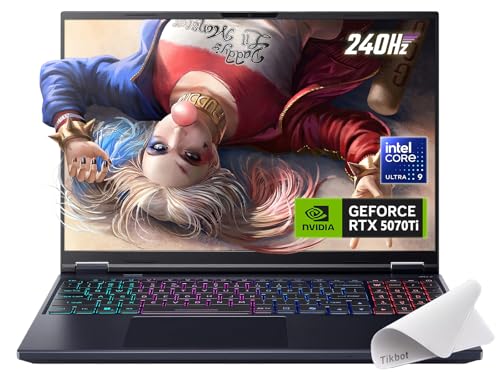 acer Predator Helios Neo 16” AI Gaming Laptop, Intel Core Ultra 9 275HX, NVIDIA GeForce RTX 5070 Ti (Up to 992 AI Tops), 2560×1600 240Hz, 32GB DDR5 1TB SSD, Windows 11, w/Mouse pad
