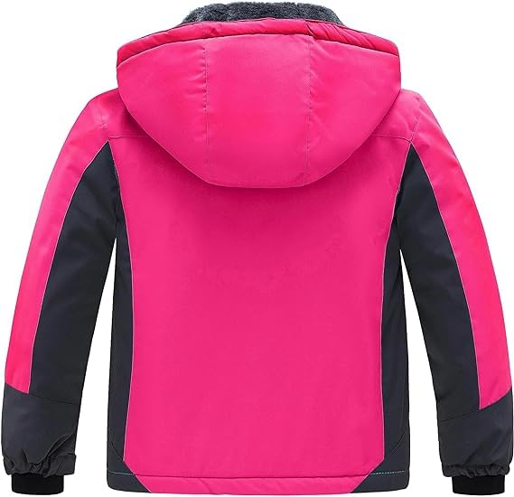Wantdo Giacca da Sci Montagna Invernale Parka da Neve Caldo con Cappuccio Cappotto da Snowboard Giubbotto Impermeabile Bambina