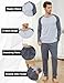 GAESHOW Mens Pajamas Set, Male Cotton Sleepwear Long Sleeve Shirt and Pant Set, O-Neck Winter Thermal Loungewear Pjs Grey
