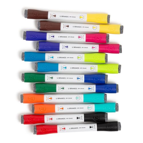 U Brands Fine Tip Dry Erase Markers with...