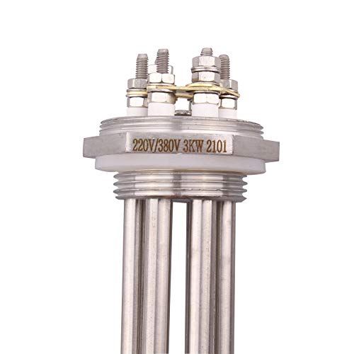 DERNORD 1-1/4 Zoll 220V 3000W Heizelement 3U Typ Elektrischer Brühwassererhitzer BSP Gewinde Edelstahlflansch