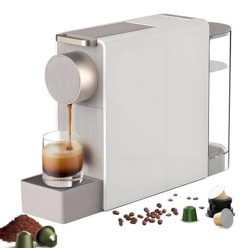 Máquina de café portátil genérica de 1200 W con tanque de agua de 620 ml, presión de 19 bares, portavasos ajustable, cierre automático para oficina, hogar, hotel