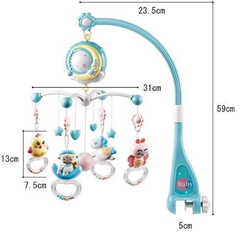 Lazyspace Babywieg Mobiel met Opknoping Roterend Speelgoed Baby Mobiel voor kinderbedjes met Muziek, Wieg Mobiel met… - Image 3