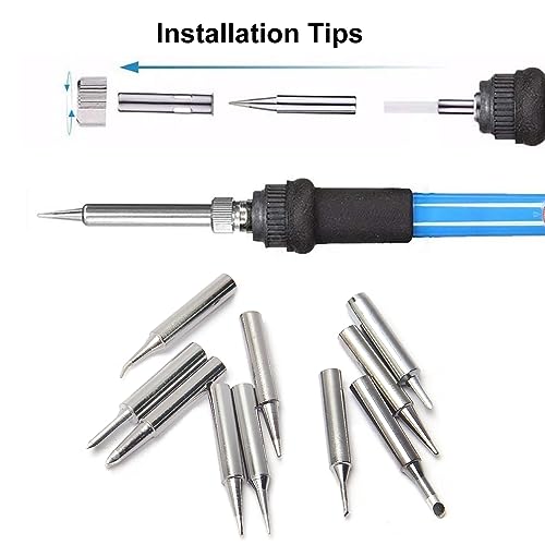Image of Soldering Iron Tips 20 Pcs 900M Solder Tips Replacement for Hakko, TENMA, Quick, Radio Shack, Aoyue, Yihua Solder Station