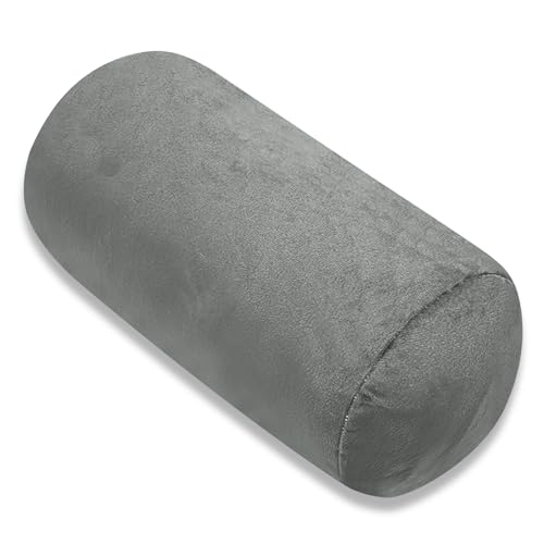 AS AWESLING Body Pillow for Adults Full Body Pilllow for Sleeping Long Round Cervical Pillow Bolster Side Sleeper Pillow with Cover (Grau 33 x 15 cm)