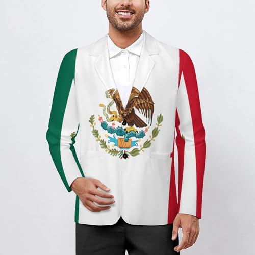 Flag of Mexico Mens Blazer Lightweight Sport Coat Two Button Suit Jackets2
