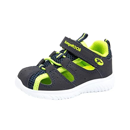 KangaROOS Unisex Baby KI-Rock Lite EV Sneaker, Dark Navy/Lime 4054, 21 EU