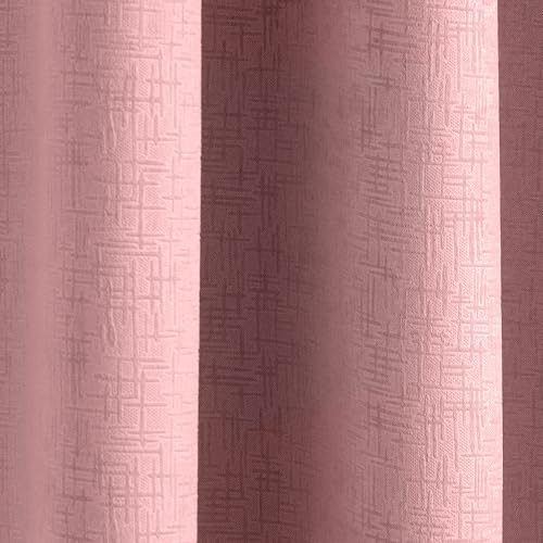 Enhanced Living Vogue Blush Pink 66 x 54 inch (168x137cm) Eyelet Thermal Noise Reducing Dim Out Curtains for Bedroom and Living Room - Cosy Home Interiors Enhanced Living Vogue Blush Pink 66 x 54 inch (168x137cm) Eyelet Thermal Noise Reducing Dim Out Curtains for Bedroom and Living Room - Image 3