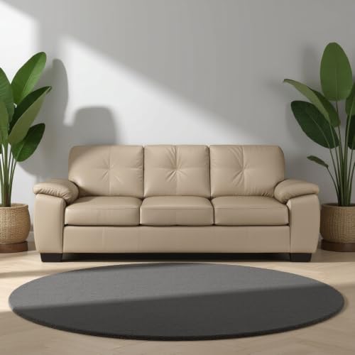 Image of Torque Antos Leatherette 3 Seater Sofa Set for Living Room-Beige | Modular Sofa Couches | Premium Leatherette 3 Person Sofa Couch for Office New Home