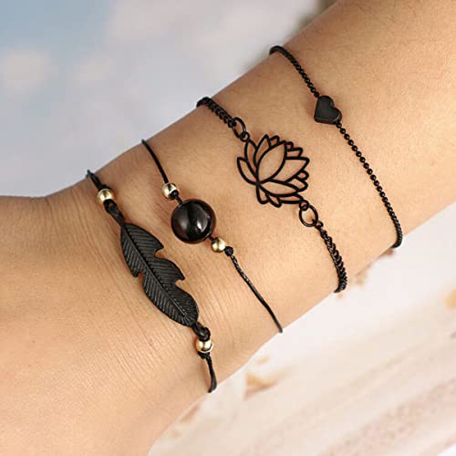Contemporary Bracelet Set - Silver Toned (Set of 4)