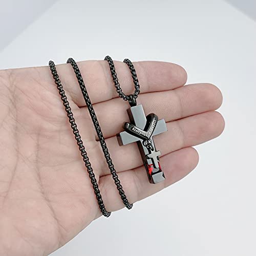 Youfeng January Birthstones Urn Necklaces For Ashes Cross Cremation Pendant Urns For Human Ashes Memorial Keepsake Locket Jewelry #TOP2