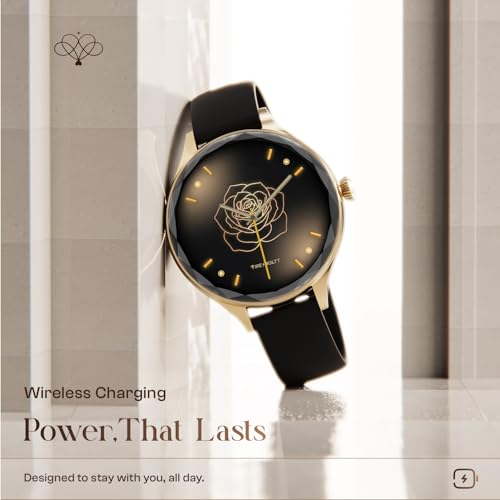 Image of Fire-Boltt Phoenix Aura Women Smart Watch with 1.26 inch Diamond-Cut HD Display, Rotating Crown, Wireless Charging, Bluetooth Calling, Voice Assistant, 120+ Sports Modes - Carbon Black