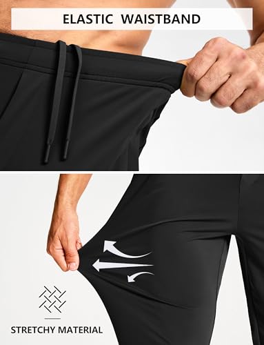 Men's Athletic Joggers Sweatpants with Zipper Pockets Running Gym Track Workout Pants for Men4