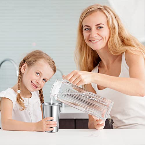 16 Pieces Stainless Steel Pint Cups 16 Ounce Stainless Steel Tumblers Pint Camping Cups Unbreakable Stainless Steel Drinking Glasses Stackable Metal Cups For Kids Adults Travel Everyday Use #TOP5