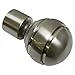 Produktbild GARDINIA Endknöpfe für Gardinenstangen, 2 x Endstück Kugel, Serie Chicago, Metall, Edelstahl-Optik, Durchmesser 20 mm
