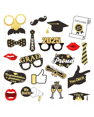 ZEXIJOW 20 Foto-Requisiten für die Abschlussfeier,Accesorios fotográficos divertidos,Accesorios de graduación,Decoración de fotografías para fiestas