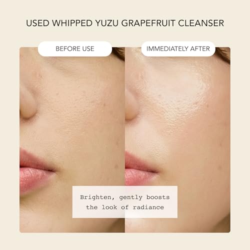 Image of Whipped Korean Skincare Face Wash, Doubles as a Face Mask, Yuzu Grapefruit, Hydrating Vegan Facial Cleanser for Dry Uneven Skin, Radiance Boosting Care with Vitamin C, Niacinamide, Hyaluronic Acid