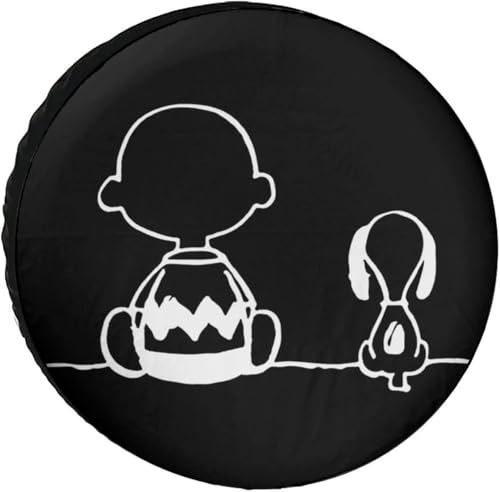 白黒花柄ミゲル犬 アニメキャラクター グッズ 人気 チャーリーブラウン タイヤカバー 屋外 防水 紫外線カット 高品質 保管カバータイヤ収納カバー タイヤバッグ 保管カバー 劣化 汚れ防止 タイヤ 雨よけカバー 持ち運び便利 軽自動車用 16 inch [