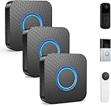Satisure 3 Pack Smart Wireless Doorbell Chime, Doorbell Extender - Compatible with Blink & Ring & Google Nest Video Doorbell, No Wiring Needed