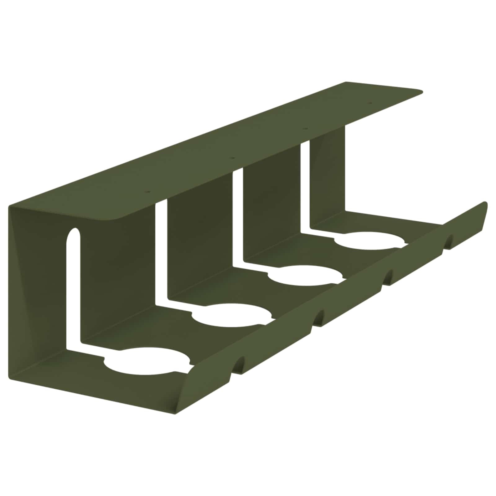 2er Set Kabelmanagement Schreibtisch Olivgrün, Kabelkanal aus pulverbeschichtetem Stahl, Kabelwannen für Ordnung unter dem Tisch, Inklusive Kabelclips und Klettbändern