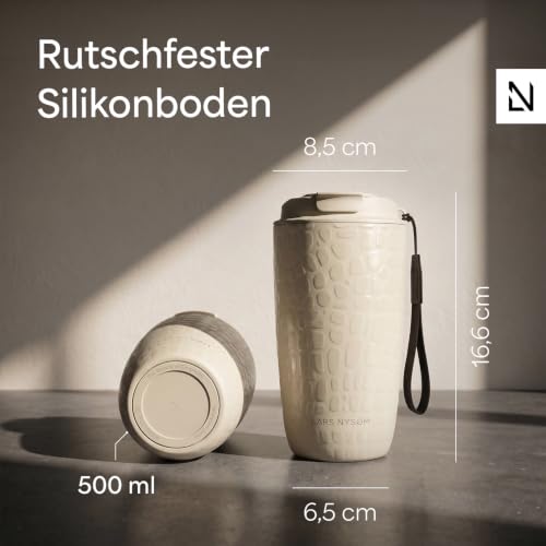 LARS NYSØM Thermobecher 500ml mit Trageschlaufe - Kaffeebecher to go Thermo – Ansicht 4
