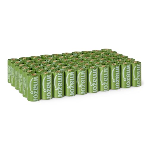 Amazon Basics Sacchetti per Escrementi e Rifiuti di Cani in Materiale Riciclato Senza Dispenser, Inodori, 900 Sacchetti (60 Confezioni da 15 Sacchetti)