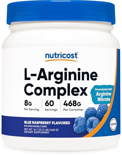 Nutricost L-Arginine Complex (Blue Raspberry, 60 Servings) - Gluten Free, Non-GMO