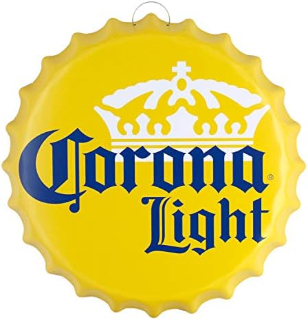 Amazon Co Jp コロナライト 王冠型サイン Corona Light ブリキ製 立体看板 黄色 直径40 2 厚さ4 3cm 並行輸入品 ホーム キッチン