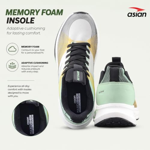 Image of ASIAN Hypercushion-09 Men's Running Shoes with Max Cushion Sole, Lace-Up Support, Lightweight Design for Running & Training