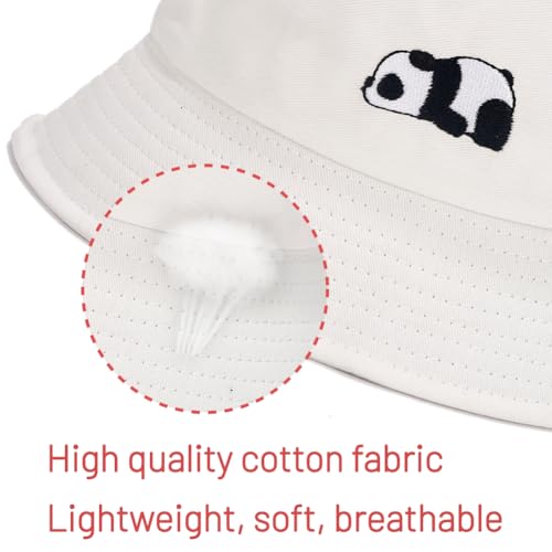 Image of Cotton Bucket Hat for Women Men Summer Travel Sun Beach Bucket Cap, Unisex Outdoor Fisherman Hat