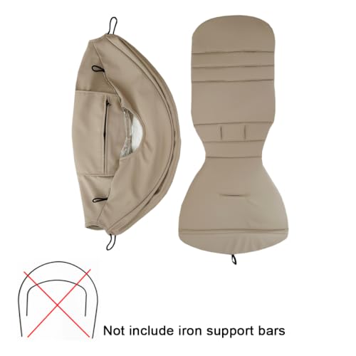 Image of Baby Stroller Seat Cushion and Canopy Compatible with Babyzen YOYO 2 and YOYO+, Pushchair Accessories Replacement Kit, Waterproof Double-Layer Fabric (Taupe)